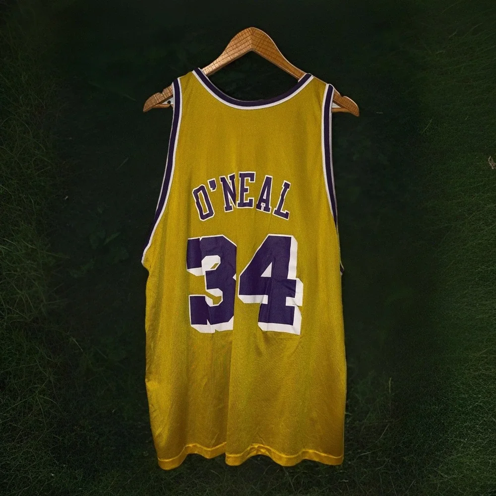 VTG Champion 34‎ Shaquille O'Neil Reversible La Lakers Basketball Jersey Sz. 48